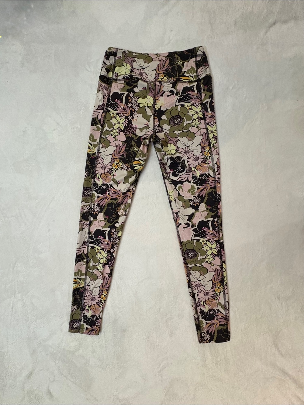 FP Movement by Free People Floral High-Rise Leggings - Black, Pink & Green